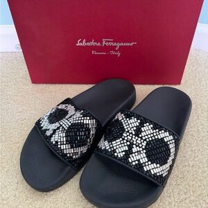 Ferragamo Groove J Embellished Sandals